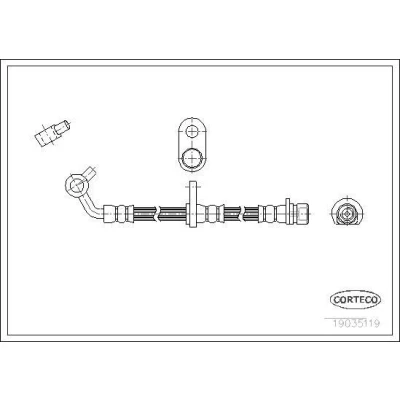 Billede af CORTECO 19035119 Bremseslange bagaksel 487 HONDA: CR V 2