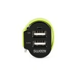 Billede af Biloplader 3 Udgange 6 A 2 x USB / Micro Sort/Grøn