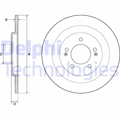 Billede af DELPHI BG4688C Bremseskiver 300 10 5 fuldstændigt coatet ubehandlet uden hjullejer, ABS sensorring HYUNDAI: i40 Stationcar, Sedan