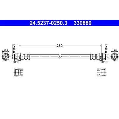 Billede af ATE 24.5237 0250.3 Bremseslange 250 VOLKSWAGEN: Multivan 5 (7HM, Transporter