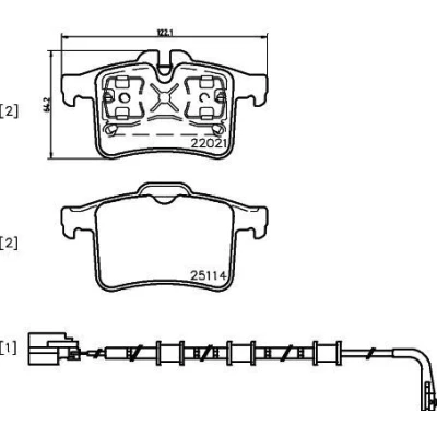Billede af BREMBO P 36 034 Bremseklodser Inkl. slidadvarselskontakt uden tilbehør