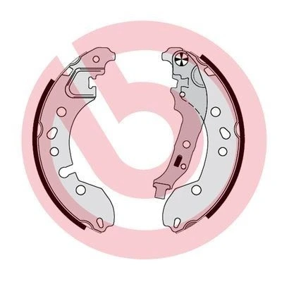 Billede af BREMBO S 68 548 Bremsebakker 203 38 med håndbremsegreb RENAULT: Twingo 2, 3, SMART: Fortwo III Coupe
