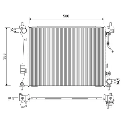 Billede af VALEO 701254 Radiator Aluminium 500 388 16 HYUNDAI: i20 I Hatchback