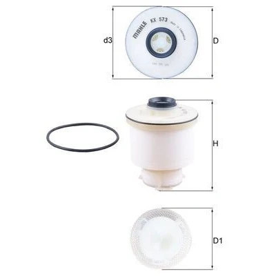 Billede af MAHLE ORIGINAL KX 573D Brændstoffilter Filterindsats TOYOTA: Hilux VIII Pick up