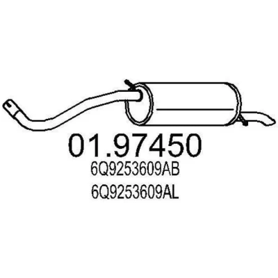 Billede af MTS 01.97450 Lydpotte 1300 SKODA: Fabia I Hatchback, 1 Combi, 2, VOLKSWAGEN: Polo IV Hatchback