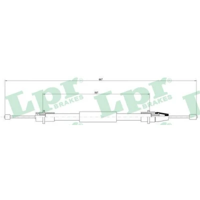 Billede af LPR C0637B Håndbremsekabel 645/510 Skivebremse PEUGEOT: 406 Coupe