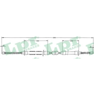 Billede af LPR C0605B Håndbremsekabel 2590/1070+1070 Tromlebremse VOLKSWAGEN: Passat B2 Variant