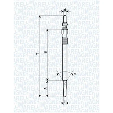 Billede af MAGNETI MARELLI 062900047304 Gløderør 11V 10A M8X1 PEUGEOT: 407 SW, Sedan, CITROËN: C6 C5 III Stationcar, VOLVO: V70 2