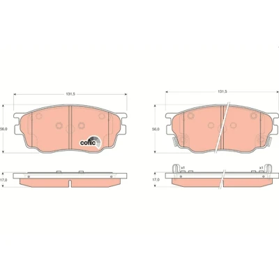 Billede af TRW COTEC GDB3309 Bremseklodser med akustisk advarsel for slid MAZDA: 6 Hatchback, Sedan, 323 F