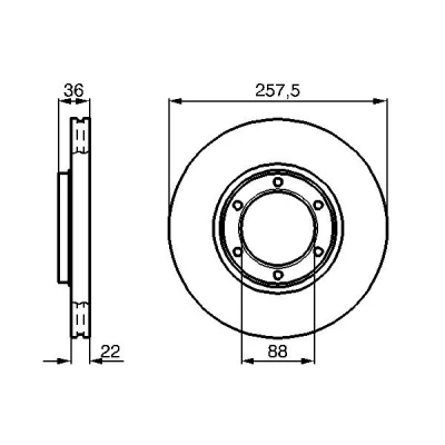Billede af BOSCH 0 986 478 596 Bremseskiver 257,5 22 6 109 ventileret, indvendigt ventileret olieret OPEL: Frontera A SUV