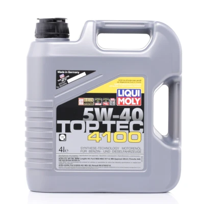 Billede af Liqui Moly Top Tec 4100 5W 40 4l Motorolie 2195 RENAULT: Clio 3, 4, VOLKSWAGEN: Golf 7, PEUGEOT: 307 Hatchback