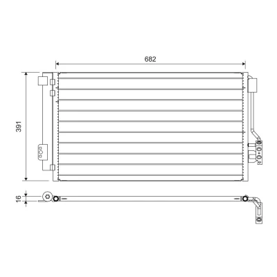 Billede af VALEO 817842 Kondensator med tørrer 14mm Aluminium 391mm R134a
