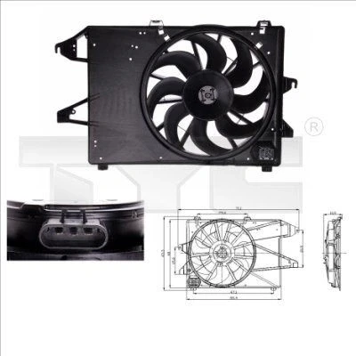 Billede af TYC 810 0008 Køleventilator 390 380 med kølerventilatorramme (karm), belastningsmodstand