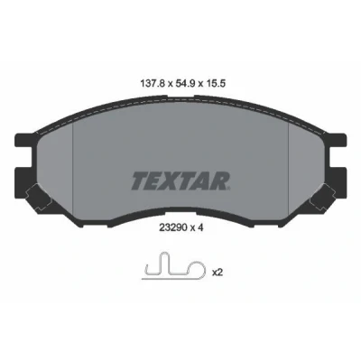 Billede af TEXTAR 2329002 Bremseklodser med akustisk advarsel for slid tilbehør MITSUBISHI: L200 / Triton IV Pick up
