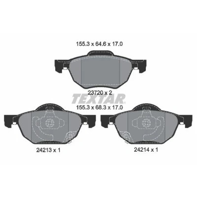 Billede af TEXTAR 2372001 Bremseklodser med akustisk advarsel for slid HONDA: Accord 7 Limousine, Tourer