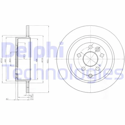 Billede af DELPHI BG4124C Bremseskiver 302 12 5 fuldstændigt coatet ubehandlet uden hjullejer, ABS sensorring LAND ROVER: Freelander 2 SUV