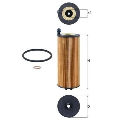 Billede af MAHLE ORIGINAL OX 1302D Oliefilter Filterindsats BMW: X3, 3 Sedan