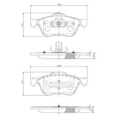 Billede af Bremseklodser NIPPARTS J3601082