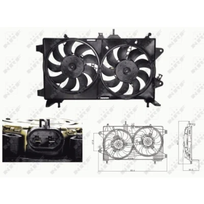 Billede af NRF 47676 Køleventilator 280 12 120/160 med kølerventilatorramme (karm) FIAT: Idea