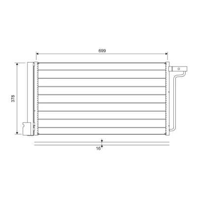 Billede af VALEO 822727 Kondensator med tørrer 23 Aluminium 378 FORD: FOCUS 3 Turnier, Grand C Max, Max 2