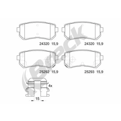 Billede af BRECK 25292 00 702 Bremseklodser med akustisk advarsel for slid anti knirke plade tilbehør KIA: Picanto II, RIO 2, Sportage III
