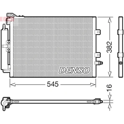Billede af DENSO DCN23040 Kondensator med tørrer R 134a RENAULT: Clio 3, III Grandtour