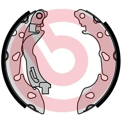 Billede af BREMBO S 24 553 Bremsebakker 180 32 med håndbremsegreb FIAT: Panda II Hatchback, 500 C Cabriolet, FORD: KA Hatchback