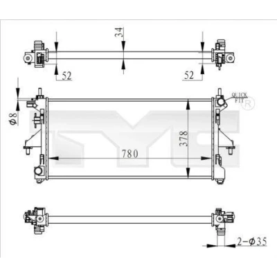 Billede af TYC 709 0020 R Radiator 780 378 34 manuelt gear Mekanisk fuget køleripper FIAT: Ducato III Ladvogn / Chassis, PEUGEOT: Boxer Bus