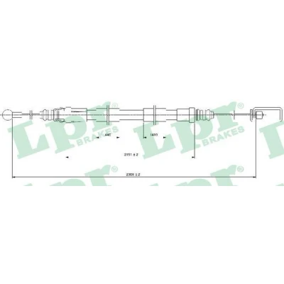 Billede af LPR C0129B Håndbremsekabel 2310/2150 Skivebremse