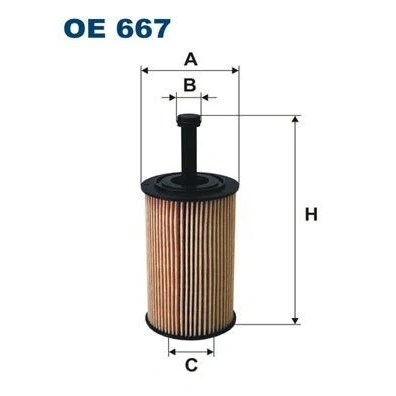 Billede af FILTRON OE 667 Oliefilter Filterindsats PEUGEOT: 206 Hatchback, 307 SW, CITROËN: Berlingo / First I, C3 I Hatchback