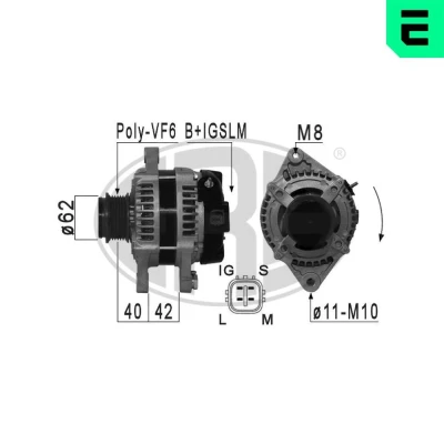 Billede af ERA 210882A Generator 14V 100A TOYOTA: Auris Hatchback, Corolla IX Station Wagon, Hatchback