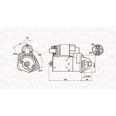Billede af MAGNETI MARELLI 063721394010 Starter 12 1,1 9 AUDI: A4 B7 Avant, B5 B6 Avant