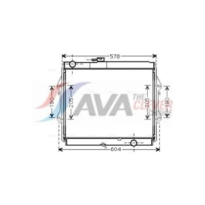 Billede af AVA COOLING SYSTEMS TOA2642 Radiator Aluminium 450mm 518mm 16mm med ramme Loddet køleripper TOYOTA: Hilux VI Pick up 2.5 D 4D