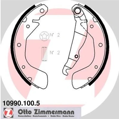 Billede af ZIMMERMANN 10990.100.5 Bremsebakker 200 45 Billede svarer til leveringsomfang, med arm OPEL: Corsa C Hatchback, Astra F CC, Vectra A Sedan