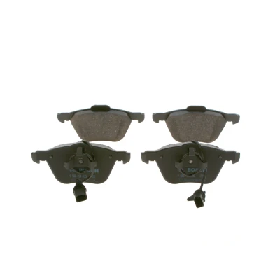 Billede af BOSCH 0 986 494 035 Bremseklodser Low Metallic med indbygget slidsensor monteringsvejledning, anti knirke plade, stempelklips