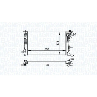 Billede af MAGNETI MARELLI 350213158300 Radiator 630 378 23 Mekanisk fuget køleripper RENAULT: MEGANE 3 Grandtour, SCENIC 3, Coupe