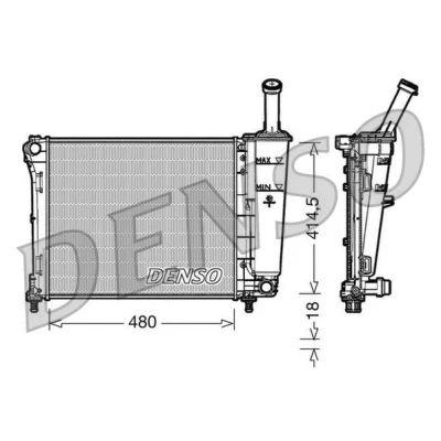 Billede af DENSO DRM09161 Radiator Aluminium 480 414 18 FIAT: 500 Hatchback, C Cabriolet, FORD: KA Hatchback