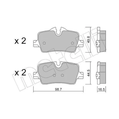 Billede af METELLI 22 1264 0 Bremseklodser Forberedt til slidindikator BMW: 3 Sedan, Touring, 2 Coupe
