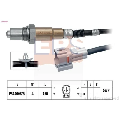 Billede af EPS 1.998.091 Lambdasonde med befæstelsesmateriale Made in Italy OE Equivalent opvarmet, pladesonde, Gevind, forsmurt SUZUKI: SWIFT 3