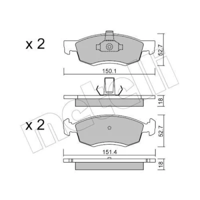 Billede af Bremseklodser METELLI 22 0802 0