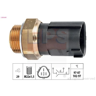 Billede af EPS 1.850.690 Temperaturkontakt, kølerventilator M22x1,5 Made in Italy OE Equivalent VOLKSWAGEN: up! Hatchback, Golf 4, Caddy 3