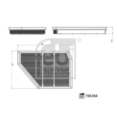 Billede af FEBI BILSTEIN 196384 Luftfilter 35,5mm 197mm 288mm Filterindsats