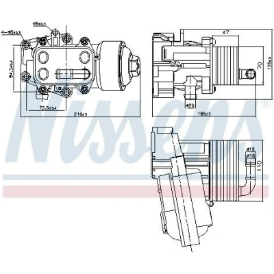Billede af NISSENS 91315 Olieradiator med oliefilterhus filter AUDI: A6 C7 Avant