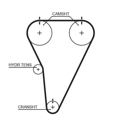 Billede af GATES T215RB Tandrem 143 1144 25,4 Fiberglas, HNBR (Hydreret akryl nitril butadien gummi) LEXUS: GS II