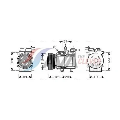 Billede af PRASCO HYK209 Kompressor HS18 R 134a