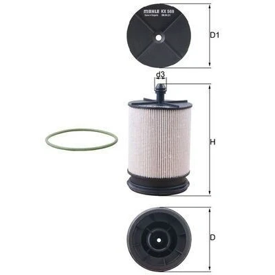 Billede af MAHLE ORIGINAL KX 569D Brændstoffilter Filterindsats TOYOTA: RAV4 IV SUV, Avensis III Stationcar, Sedan