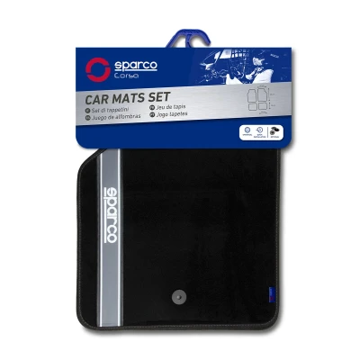 Billede af SPARCO 03763BAR Gulvmåttesæt foran og bagved 4 sort 65x47 / 30x40