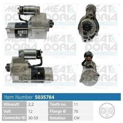 Billede af MEAT &amp; DORIA 5035784 Starter 12V 2,2kW 11 30 50 70mm