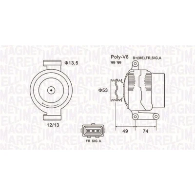 Billede af MAGNETI MARELLI 063731635010 Generator 14V 115A FORD: MONDEO 3 Kombi,