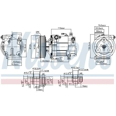 Billede af NISSENS 89549 Kompressor H12 12 PAG 46 YF R 1234yf, 134a MAZDA: 3 Hatchback